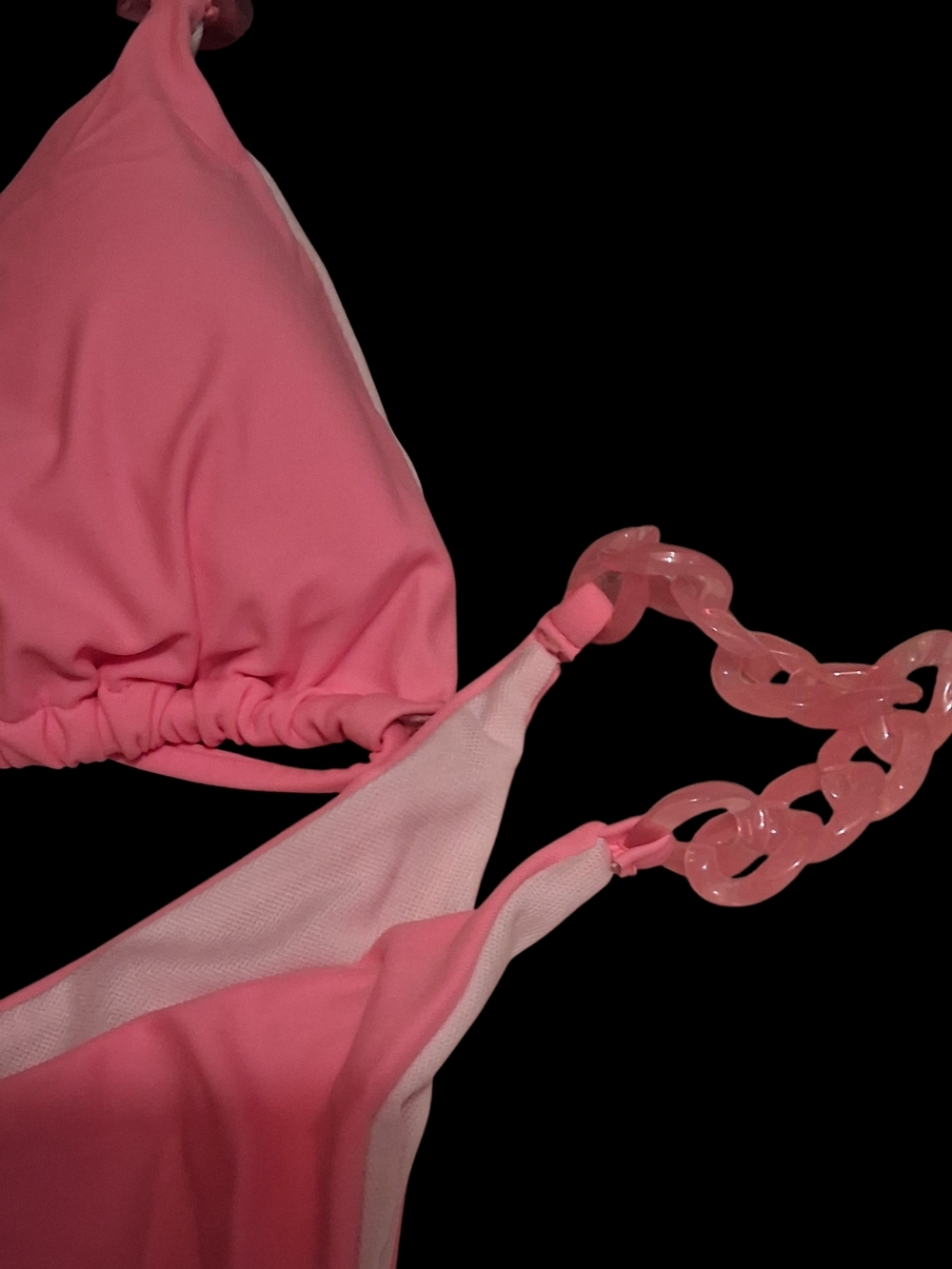SHEIN Pink Triangle Tie Bikini Set - Picture 5 of 7